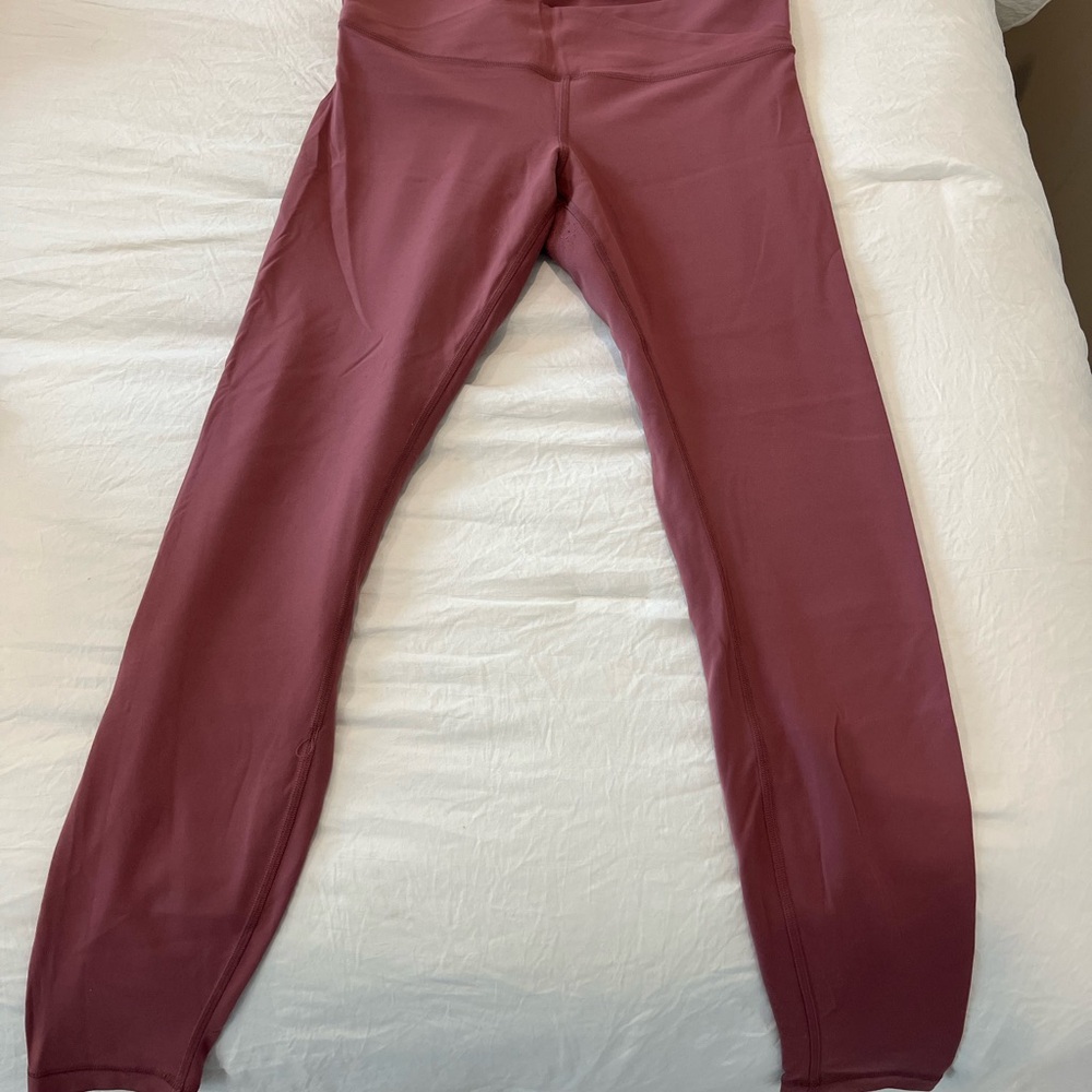 lululemon athletica women softly suedey cross-waist tight 25” - Mauve